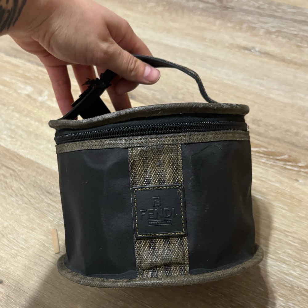 Vintage fendi Black and Tan Toiletry Bag